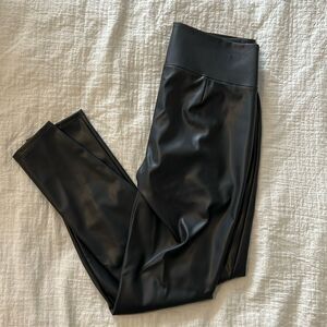 Women's Nine West Faux Leather Leggings Tummy-Control Black Size Small MSRP $36